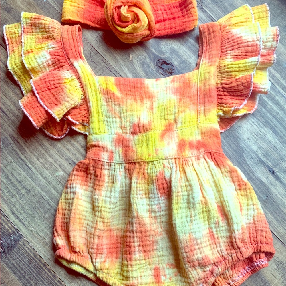 Tye Dye Butterfly Sleeve Onesie